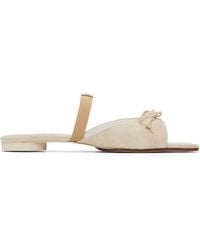 MM6 by Maison Margiela - Off- Bow-Detailed Leather Slingback Sandals - Lyst