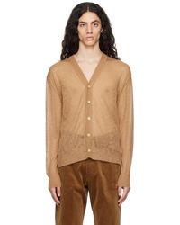 AURALEE - Tan Buttoned Cardigan - Lyst