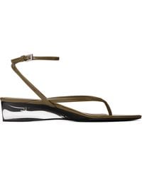 Alaïa - Khaki Invisible Thong Heeled Sandals - Lyst