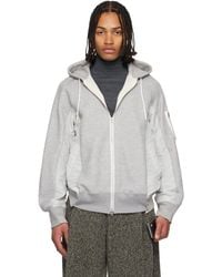 Sacai - Sponge Sweat & Nylon Twill Hoodie - Lyst
