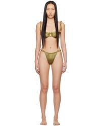 Isa Boulder - Bikini réversible vert à garnitures tressées exclusif à ssense - Lyst