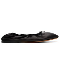 The Row - Nappa Leather Bow Ballerina Flats - Lyst