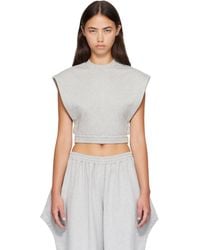 Alaïa - Fleece Jersey Crop Top - Lyst