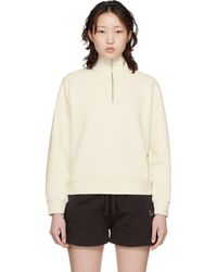 Maison Kitsuné - Pull Molletonné Blanc Cassé À Logo Baby Fox Et À Demi-Glissière - Lyst