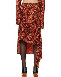 Jade Cropper - Burgundy & Asymmetric Midi Skirt - Lyst