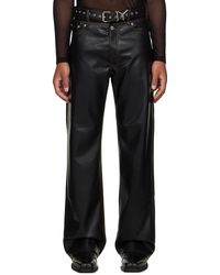 Y. Project - Pantalon noir en cuir synthétique à ceinture à logo - Lyst