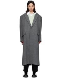 Jil Sander - Manteau gris en laine - Lyst