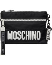Sacoche à logo imprimé Moschino pour homme en coloris Noir Homme Sacs Sacs pochettes 