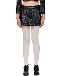ShuShu/Tong - Black Pleated Faux-leather Miniskirt - Lyst