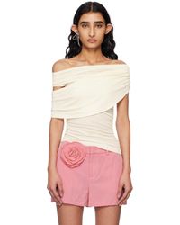Blumarine - Off- Jersey Sablé Blouse - Lyst