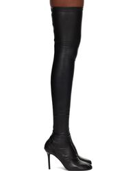 Courreges - Oblique Stretch Leather Effect Thigh Boots - Lyst