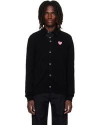 COMME DES GARÇONS PLAY - Heart Emblem V-Neck Cardigan - Lyst