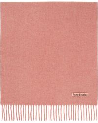 Acne Studios - Écharpe Fine Rose En Laine À Franges - Lyst
