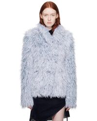 OTTOLINGER - Blue Fitted Faux-fur Blazer - Lyst