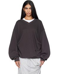 OPEN YY - Slouchy V-Neck Sweatshirt - Lyst