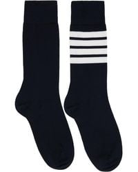 Thom Browne - Cotton 4-Bar Mid Calf Socks - Lyst