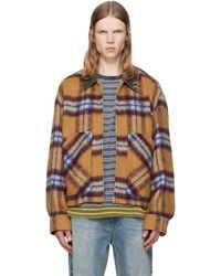 we11done - Tan Camel Check Pattern Jacket - Lyst