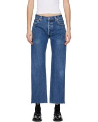 RE/DONE - Jean Ample Et Écourté Bleu À Taille Haute Édition Levi's - Lyst