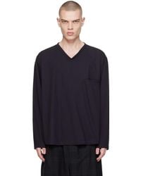 Lemaire - V-Neck Long Sleeve T-Shirt - Lyst