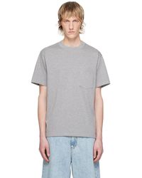 N. Hoolywood - T-shirt gris à col ras du cou - Lyst