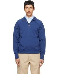 Drake's - Cotton Quarter Zip Sweatshirt - Lyst