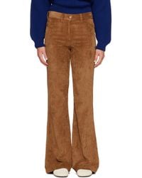 Moncler - Tan Corduroy Wide Leg Trousers - Lyst