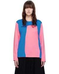 Comme des Garçons - Comme Des Garçons Shirt Pink & Blue Layered Long Sleeve T-shirt - Lyst