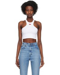 HUGO - White Cropped Tank Top - Lyst