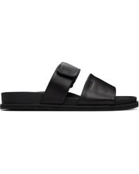 BOSS - Leather Slides - Lyst