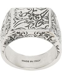 MM6 by Maison Margiela - Eroded Floral Motif Ring - Lyst