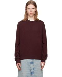 Maison Margiela - Burgundy Virgin Wool Crewneck Sweater - Lyst