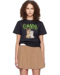 Ganni - Graphic Cotton T-Shirt - Lyst