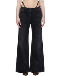 Givenchy - Jean noir à ceinture et à ferrures voyou - Lyst