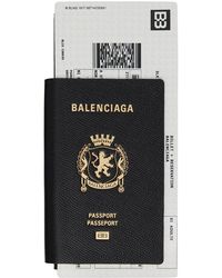 Balenciaga - Long portefeuille en forme de passeport noir à appliqué de style billet d'avion - Lyst