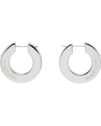 Acne Studios - Boucles D'Oreilles À Anneau Argentées À Ornement Facetté - Lyst