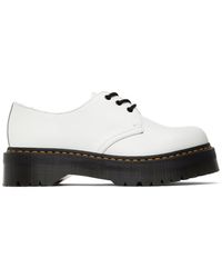 Dr. Martens - Chaussures oxford 1461 blanches en cuir lisse à plateforme - Lyst
