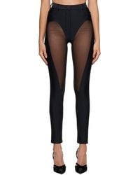 Mugler - Legging noir à découpes - Lyst