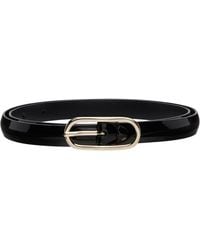 Anderson's - Super Skinny Leather Oval Buckle Belt - Lyst