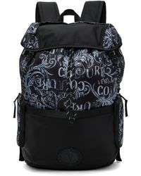 Versace - Black V-emblem Backpack - Lyst