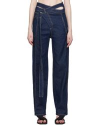 OTTOLINGER - Ssense Exclusive Blue Wrap Jeans - Lyst