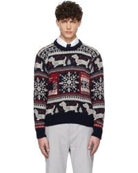 Thom Browne - Thom E Holiday Hector Mohair Crew Neck Sweater - Lyst
