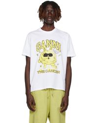 Ganni - White Dance Bunny T-shirt - Lyst