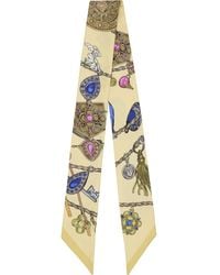 Versace - Printed Silk Twill Ribbon Scarf - Lyst