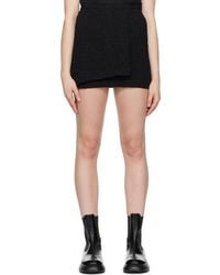 Ganni - Black Wrap Miniskirt - Lyst