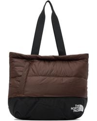 The North Face - Brown & Black Nuptse Tote - Lyst