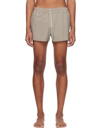 Rick Owens - Taupe Temple Boxer Swim Shorts - Lyst