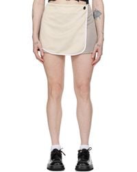 Ambush - Off-white & Gray Pleats Miniskirt - Lyst