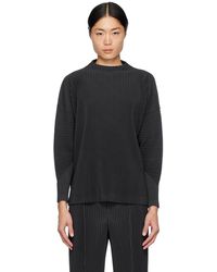 Homme Plissé Issey Miyake - Homme Plissé Issey Miyake Gray Monthly Color November Long Sleeve T-shirt - Lyst