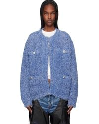 Doublet - ブルー Tweed ニットカーディガン - Lyst