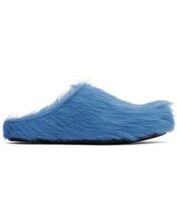 Marni - Chaussures à enfiler de style sabots fussbett bleues - Lyst